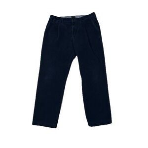 J Crew Single-Pleat 10-Wale Men's Corduroy Pants‎ AQ998 33x30 Blue Navy Preppy